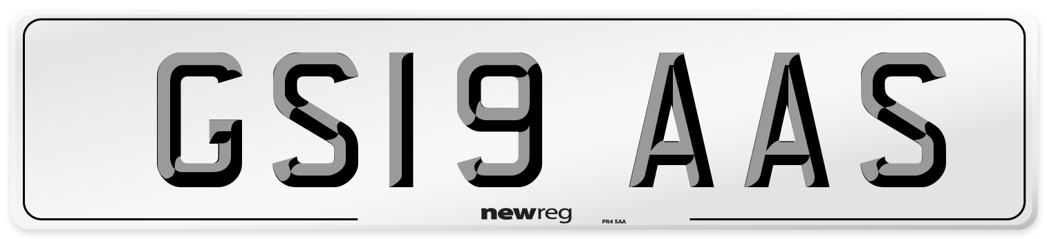 GS19 AAS Number Plate from New Reg